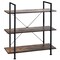 Costway 3-Tier Bookshelf Industrial Bookcase Display Shelf Storage Rack Rustic Brown